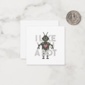 Robot Grappen: Ik vind je een robot leuk Ansichtka Notitiekaartje (Voorkant / Achterkant in situ)