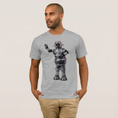 robot grijs halfgemonteerd mannen shirt (Voorkant volledig)