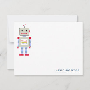Robot "Hallo" Briefpapier Notitiekaarten Notitiekaartje