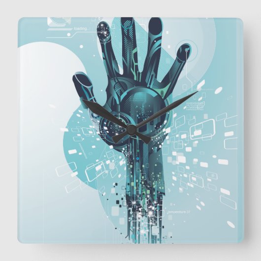 Robot Hand Wall klok (Voorkant)