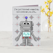 Robot Happy Birthday Geweldige Birthday Card Kaart (Gele Bloem)