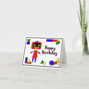 Robot Happy Birthday Kaart