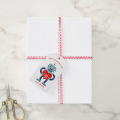 Robot Hart Lieve Gepersonaliseerde Valentijn Cadeaulabel (Met Touw)