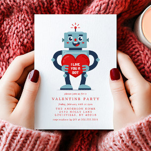 Robot Hart Valentijnsdag Feest Kaart