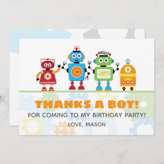 Robot - Hartelijk dank | Bedankt a Bot! (Voorkant / Achterkant)