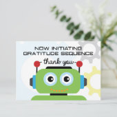 Robot - Hartelijk dank | Robot Party Dankuwel Bedankkaart (Staand voorkant)