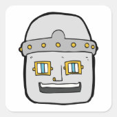 Robot Head Square Sticker (Voorkant)