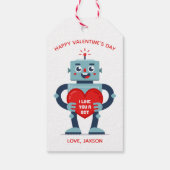 Robot Heart Cute Personalized Valentijn Cadeaulabel (Achterkant)