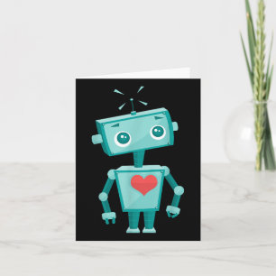 Robot Heart Valentijnsdag voor kinderen meisjes Kaart