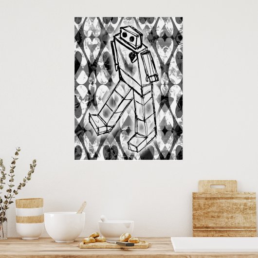 Robot Hearts-Poster Poster (Keuken)