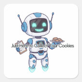 Robot hier om uw cookies te verzamelen vierkante sticker (Voorkant)
