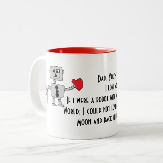 Robot Ik hou van papa Mok (Voorkant links)