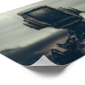 Robot in apocalyptische woestenij poster (Hoek)