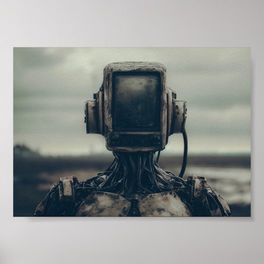 Robot in apocalyptische woestenij poster (Voorkant)