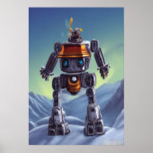 Robot in de sneeuwberg | AI Art Poster (Voorkant)