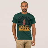 robot in een vlammenspiraal , shirt van mannen (Voorkant volledig)