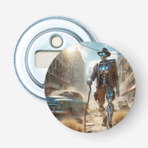 Robot in Ghost Town Button Flesopener