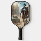Robot in Ghost Town Pickleball Paddle (Achterkant)