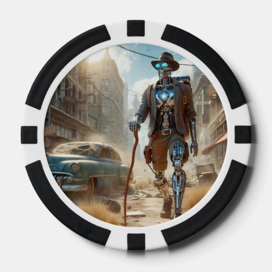 Robot in Ghost Town Poker Chips (Voorkant)