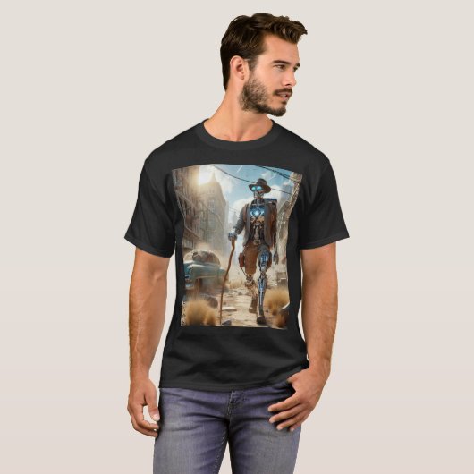 Robot in Ghost Town T-shirt (Voorkant volledig)