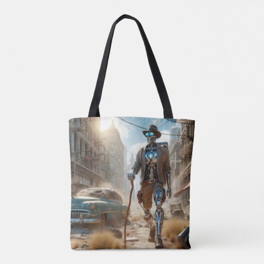 Robot in Ghost Town Tote Bag (Achterkant)