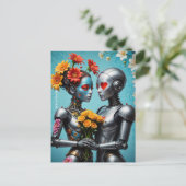 Robot in liefde briefkaart (Staand voorkant)