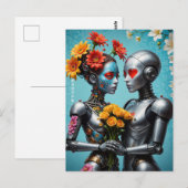 Robot in liefde briefkaart (Voorkant / Achterkant)