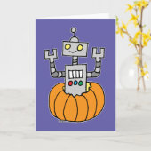 Robot in Pompoen Kaart (Gele Bloem)