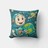  robot in ruimtewetenschap nieuwsgierigheid kussen (Voorkant)