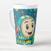  robot in ruimtewetenschap nieuwsgierigheid latte mok (Linkerhoek)