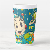  robot in ruimtewetenschap nieuwsgierigheid latte mok (Voorkant)