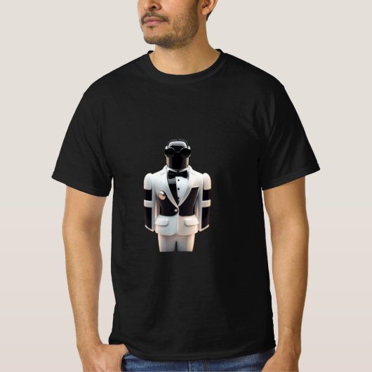 Robot in tuxedo T-Shirt (Voorkant)