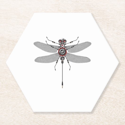 Robot Insect Dragonfly Hifi Speaker System Electro Kartonnen Onderzetters (Voorkant)