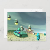 Robot Invasion From Above Postcard Briefkaart (Voorkant / Achterkant)