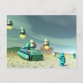 Robot Invasion From Above Postcard Briefkaart (Voorkant)