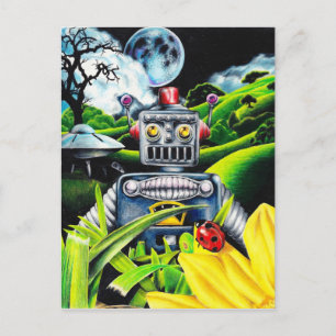 Robot Invasion - Science Fiction Artwork Briefkaart