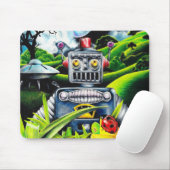 Robot Invasion - Science Fiction Artwork Muismat (Met muis)