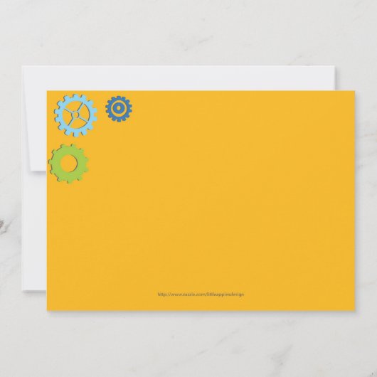 Robot Invitation / Robot Party / Robot Birthday Kaart (Achterkant)