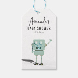 Robot jongen baby shower cadeaulabel