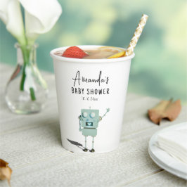 Robot jongen baby shower papieren bekers