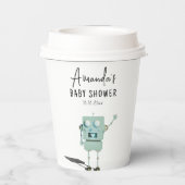 Robot jongen baby shower papieren bekers (Achterkant)