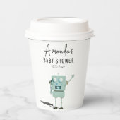 Robot jongen baby shower papieren bekers (Voorkant)