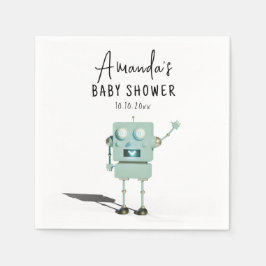 Robot jongen baby shower servet