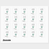 Robot jongen baby shower vierkante sticker (Vel)