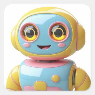 Robot Keep Smiling Sticker - Schattige vinyl stick