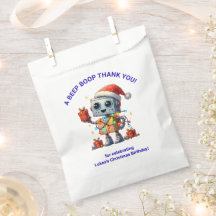 Robot Kerst Verjaardag Favor Zak / Bewerkbaar