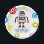 Robot Kids Birthday Paper Bord<br><div class="desc">Robots Birthday bord. Perfecte decoratie voor een verjaardagsfeestje.</div>