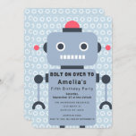 Robot Kids Birthday Uitnodiging<br><div class="desc">Viel je speciale dag robot Kinderen op zaterdag ontwerp van je kind. Dit ontwerp heeft een schattige robot. U kunt dit verder aanpassen door op de "PERSONALIZE"knoop te klikken.  Overeenkomende objecten in onze winkel voor een compleet partijthema. Voor meer vragen kunt u contact met ons opnemen op ThePaperieGarden@gmail.com</div>