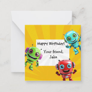 Robot Kids Cadeaubijlage - Persoonlijk Notitiekaartje