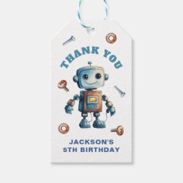 Robot Kids Verjaardag Dank u Cadeaulabel